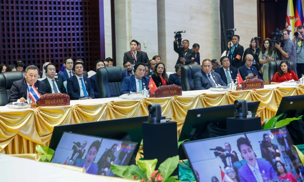 Lãnh đạo các nước ASEAN và Canada nhất trí thông qua Tuyên bố chung về thúc đẩy kết nối và tự cường ASEAN - Ảnh: VGP