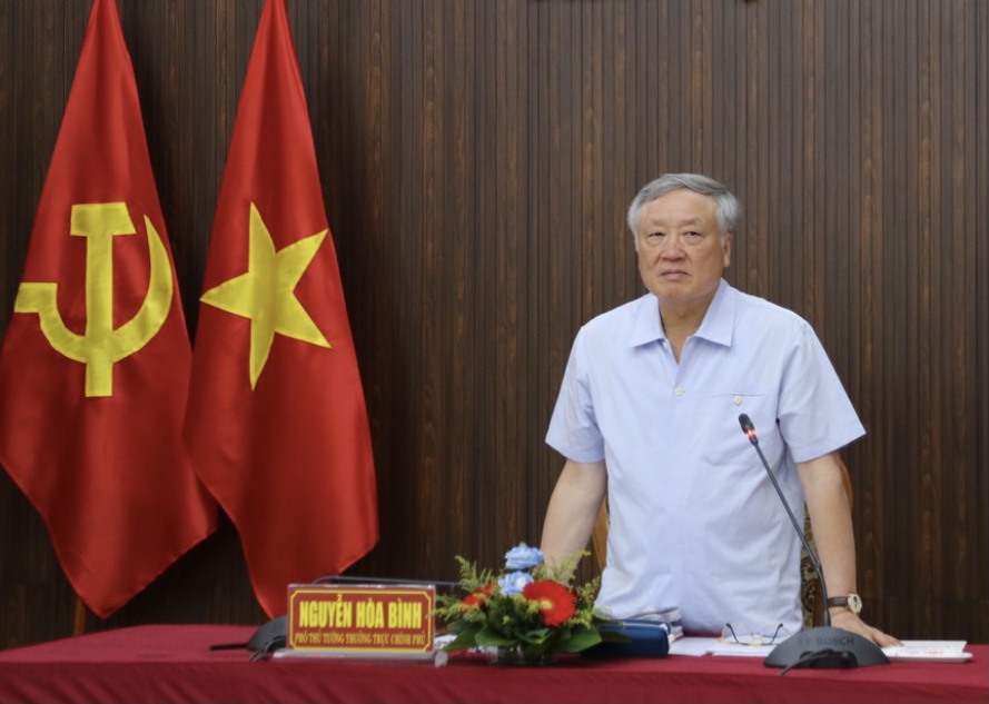 Phó Thủ tướng Thường trực Chính phủ Nguyễn Hòa Bình phát biểu tại buổi làm việc với 5 tỉnh, thành phố: Thừa Thiên Huế, Đà Nẵng, Quảng Nam, Quảng Ngãi, Bình Định về giải ngân vốn đầu tư công năm 2024.