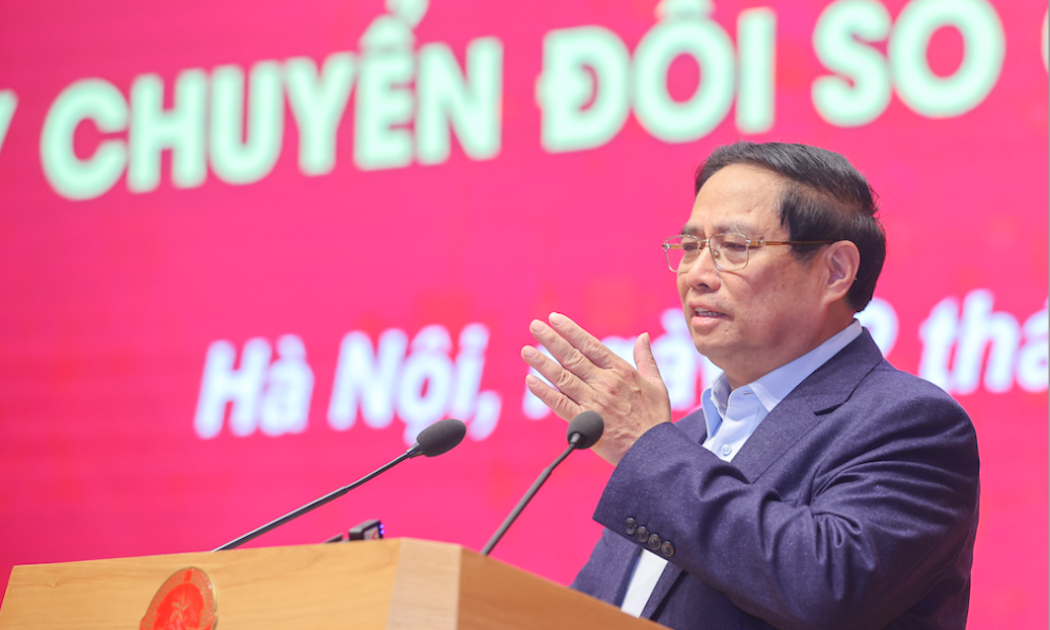 Thủ tướng phát biểu tại chương trình chào mừng Ngày Chuyển đổi số quốc gia năm 2024 - Ảnh: VGP.
