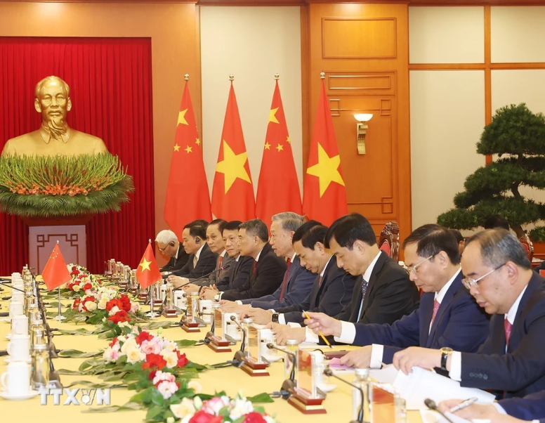 Tổng Bí thư, Chủ tịch nước Tô Lâm nhấn mạnh Việt Nam coi phát triển quan hệ với Trung Quốc là ưu tiên hàng đầu trong chính sách đối ngoại của Việt Nam - Ảnh: TTXVN