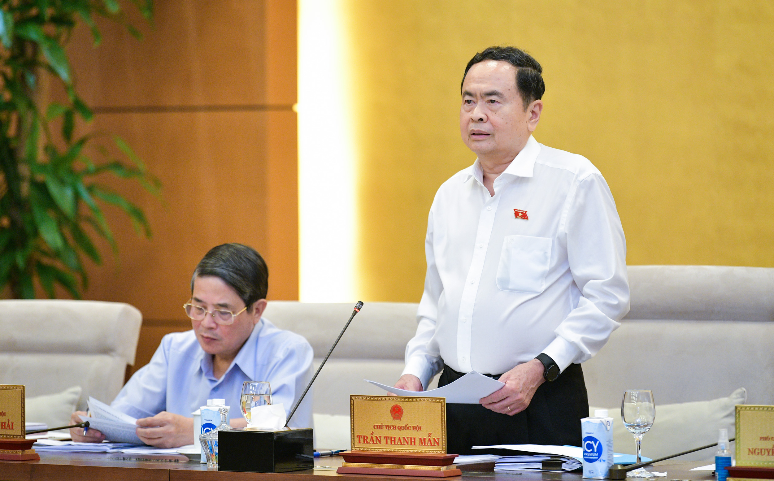 Chủ tịch Quốc hội Trần Thanh Mẫn&nbsp;ph&aacute;t biểu kết luận.