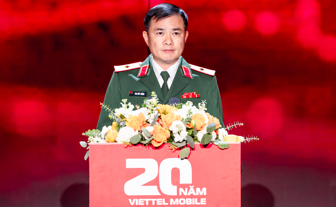 Ông Tào Đức Thắng, Chủ tịch kiêm Tổng giám đốc Tập đoàn Viettel chia sẻ tại sự kiện khai trương 5G.