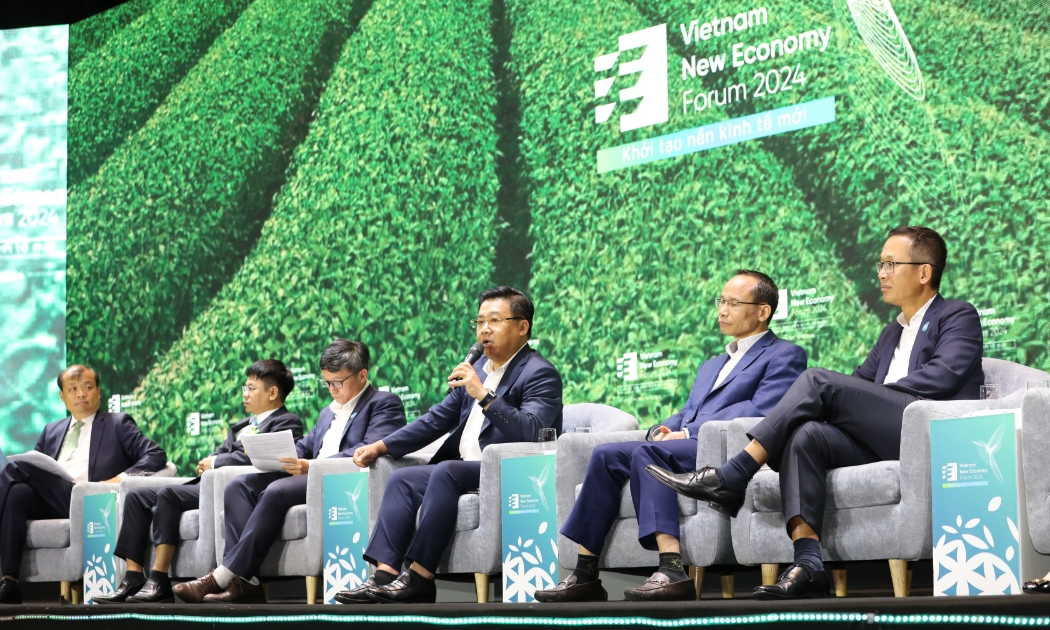 Các đại biểu tham dự phiên thảo luận Diễn đàn Kinh tế mới Việt Nam 2024