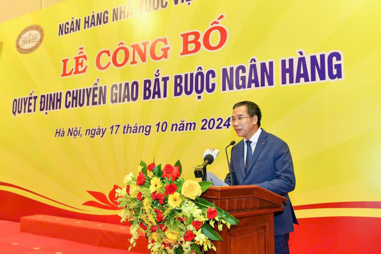 Ông Lưu Trung Thái, Chủ tịch HĐQT MB phát biểu tại Lễ chuyển giao.