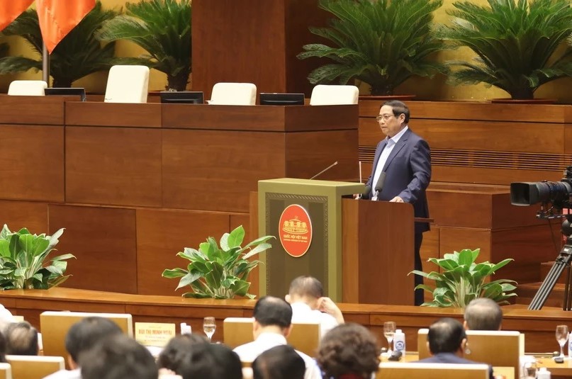 Ủy viên Bộ Chính trị, Thủ tướng Chính phủ Phạm Minh Chính tại Hội nghị. Ảnh: TTXVN