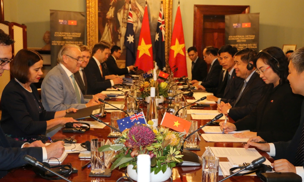 Toàn cảnh Hội nghị Bộ trưởng Đối tác kinh tế Việt Nam - Australia lần thứ tư.