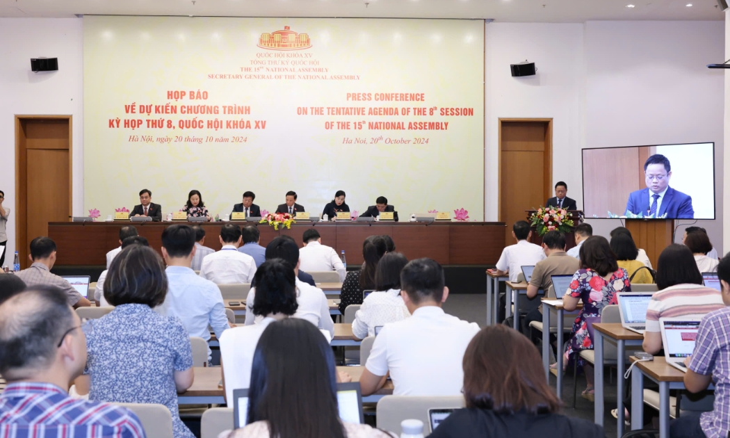 Họp báo về dự kiến chương trình kỳ họp thứ 8, Quốc hội Khóa XV chiều ngày 20/10.