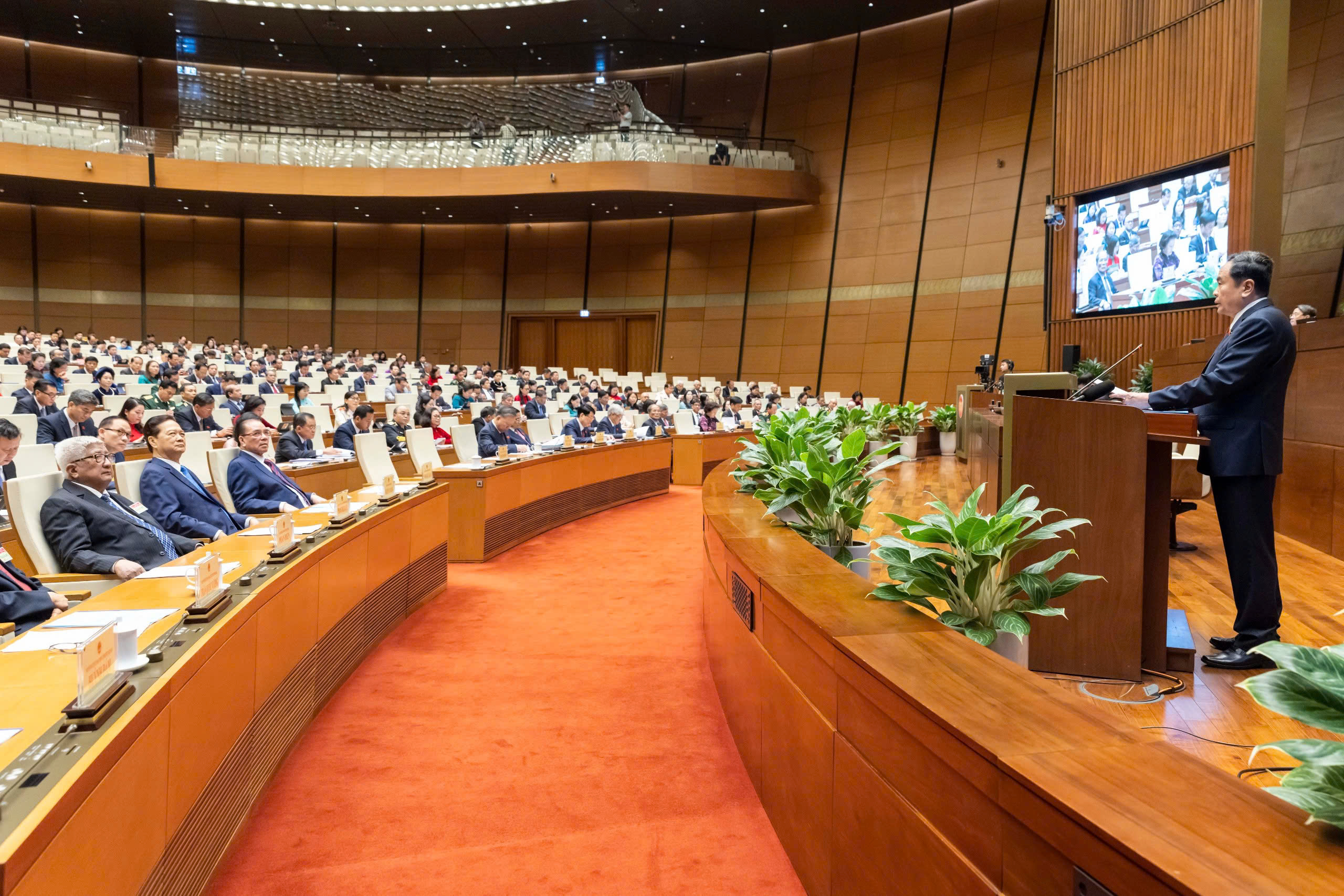 Chủ tịch Quốc hội Trần Thanh Mẫn ph&aacute;t biểu khai mạc Kỳ họp.