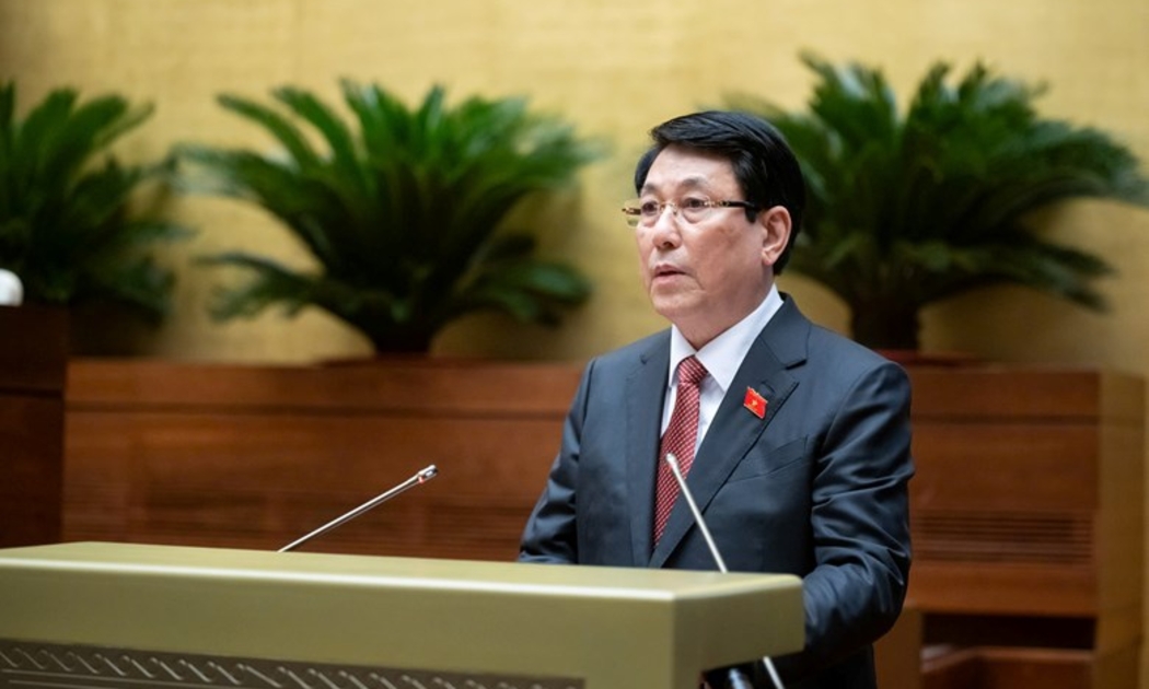 Chủ tịch nước Lương Cường phát biểu nhậm chức - Ảnh: Quochoi.vn