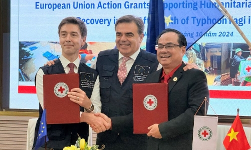 EU cứu trợ nhân đạo sau bão Yagi tại Việt Nam
