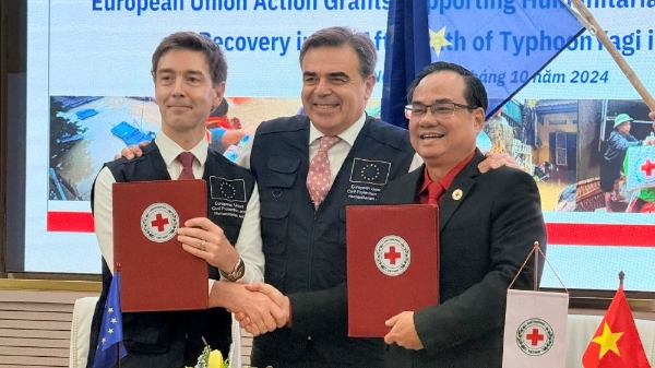 EU cứu trợ nhân đạo sau bão Yagi tại Việt Nam