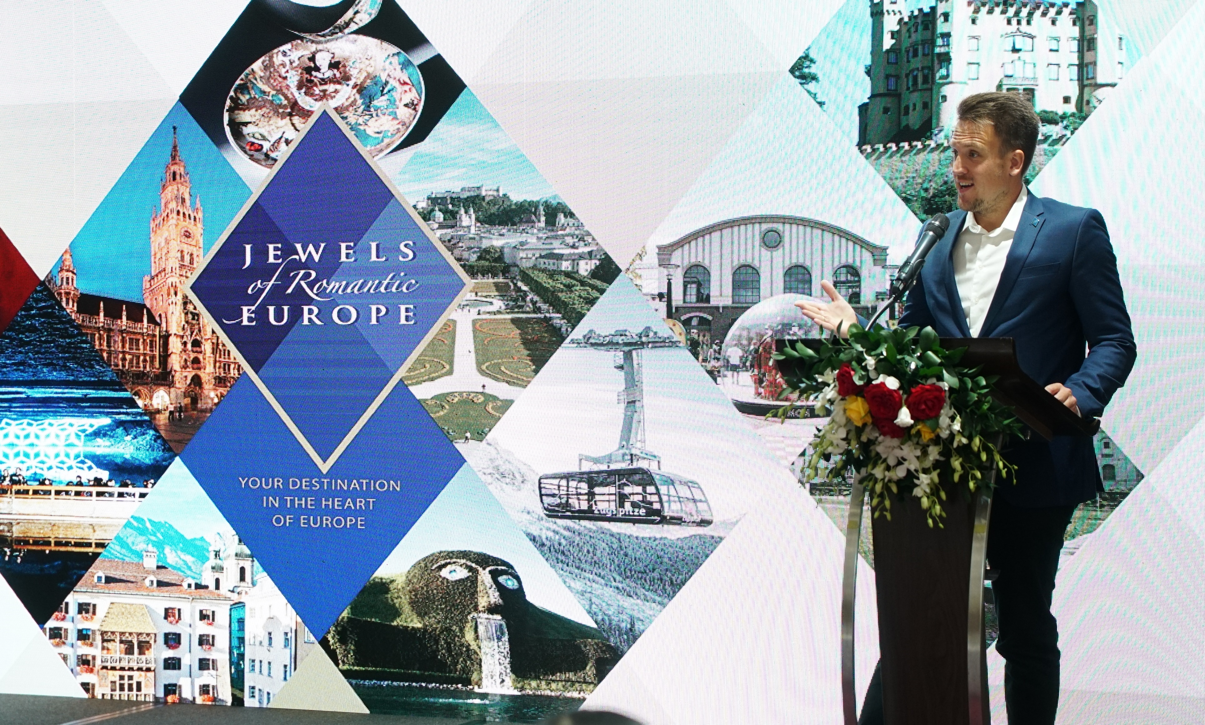 Ông Patrich Wagner đại diện Jewels of Romantic Europe phát biểu tại sự kiện.