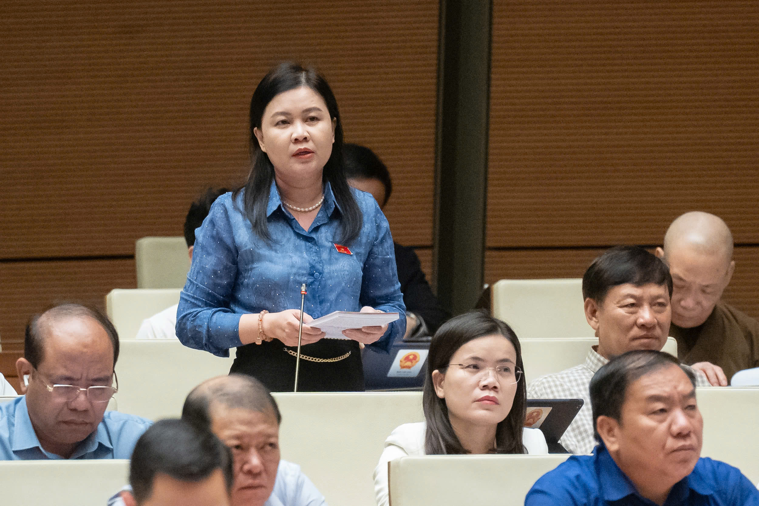 Đại biểu Nguyễn Phương Thủy, đoàn TP. Hà Nội phát biểu thảo luận.