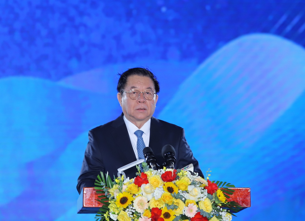 Trưởng Ban Tuyên giáo Trung ương Nguyễn Trọng Nghĩa phát biểu tại buổi lễ.