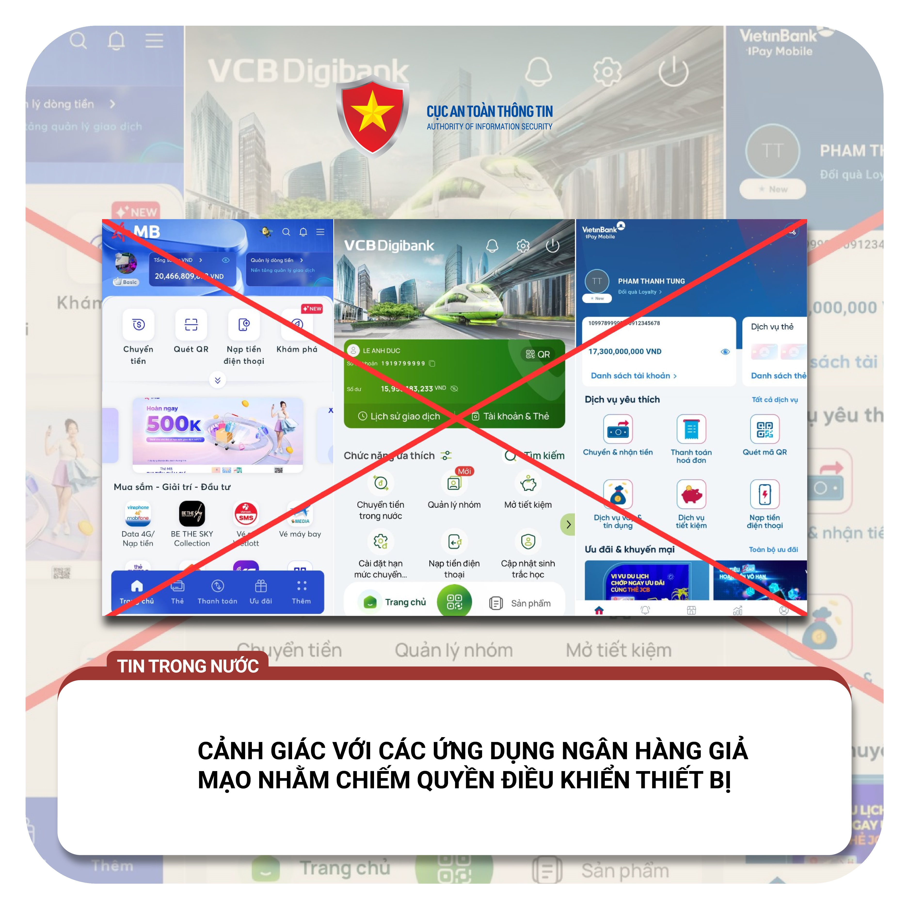 Cảnh báo cài đặt ứng dụng ngân hàng giả mạo để chiếm đoạt tài sản - Ảnh minh họa.