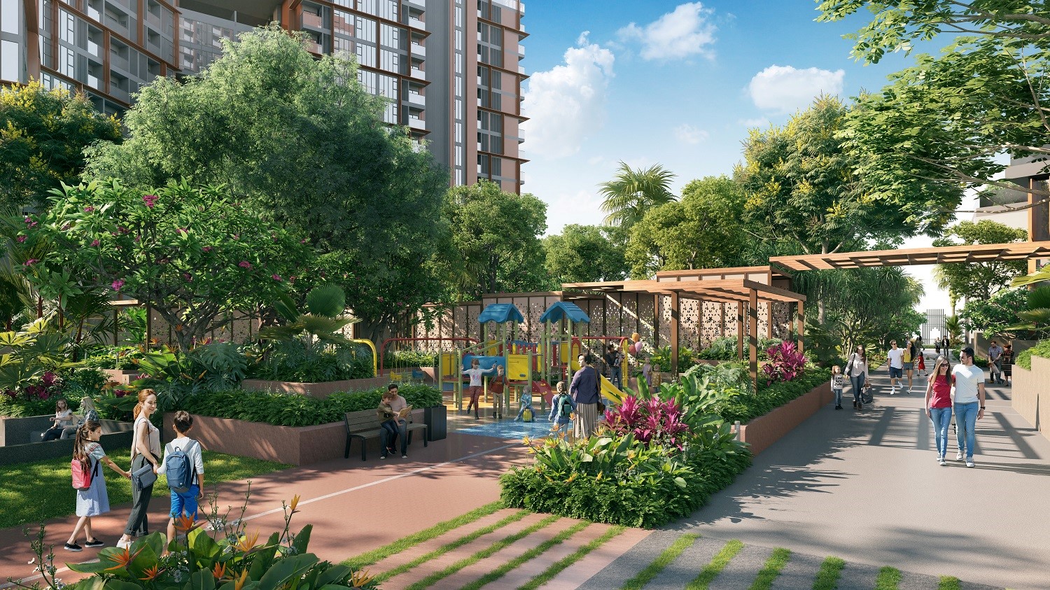 Bộ sưu tập tiện &iacute;ch thỏa m&atilde;n đa dạng nhu cầu của quần thể. Ảnh phối cảnh minh họa Sun Property.