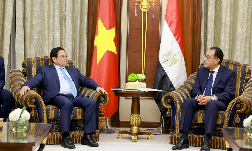 Thủ tướng Chính phủ Phạm Minh Chính và Thủ tướng Ai Cập Mostafa Madbouly - Ảnh: VGP