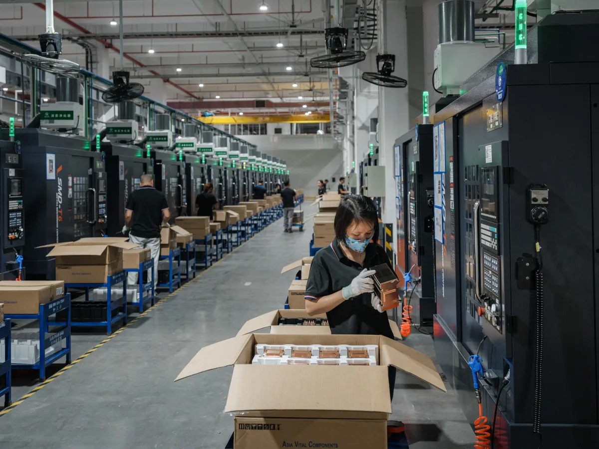 Nhà máy sản xuất linh kiện làm mát của AVC tại tỉnh Hà Nam, Việt Nam. Ảnh: Linh Phạm/Bloomberg