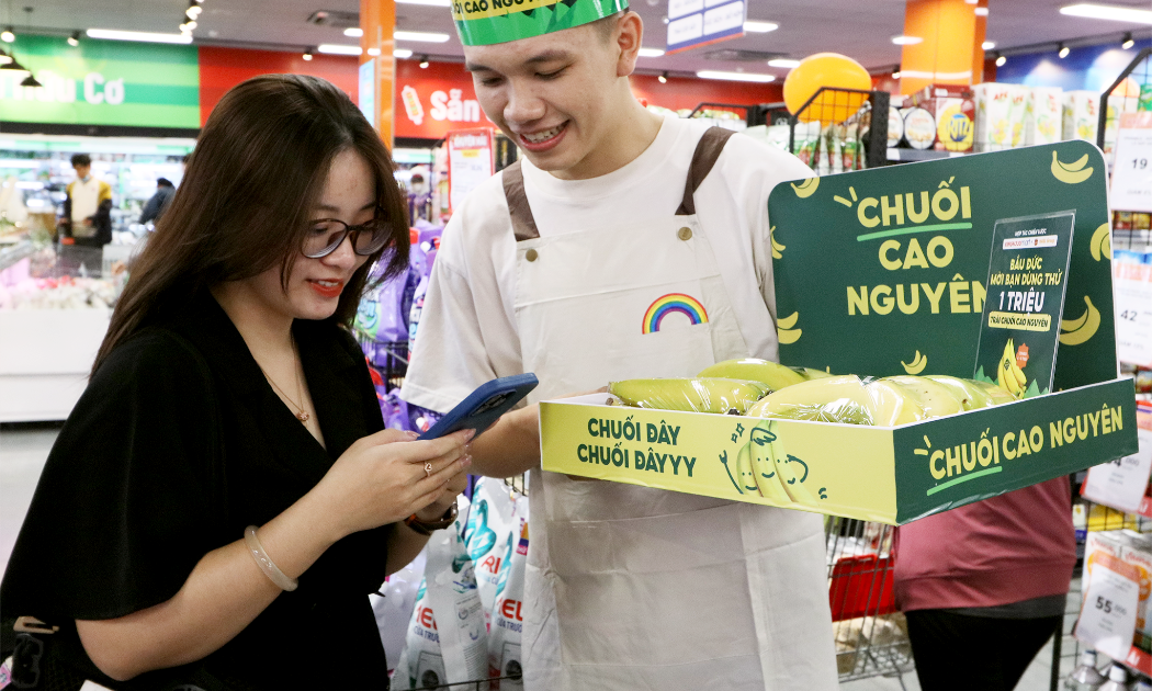 Sản phẩm chuối của HAGL được phân phối qua chuỗi siêu thị Kingfoodmart.
