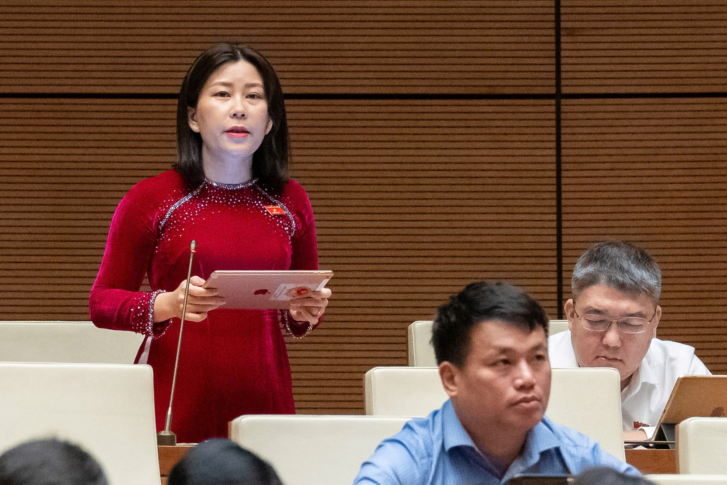 Đại biểu Lê Đào An Xuân phát biểu tại hội trường: 
