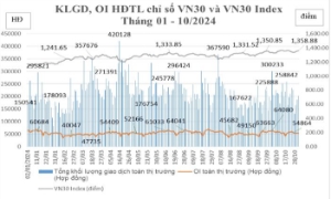 Tháng 10, khối công ty chứng khoán tích cực giao dịch tự doanh chứng khoán phái sinh