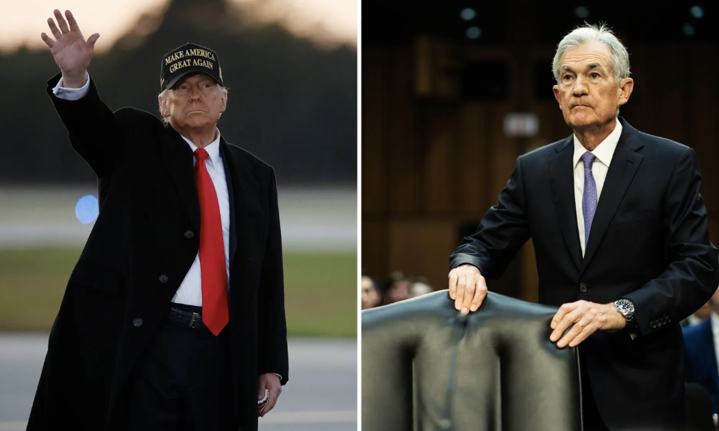 Tổng thống đắc cử Donald Trump (trái) và Chủ tịch Fed Jerome Powell (phải) - Ảnh: Bloomberg.