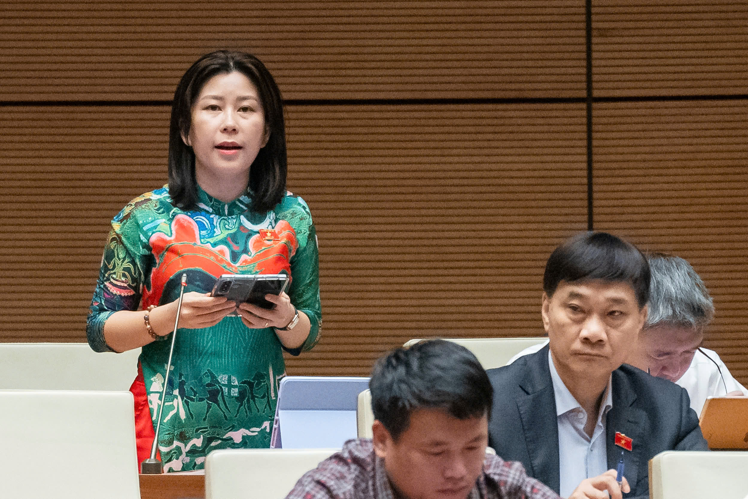 Đại biểu L&ecirc; Đ&agrave;o An Xu&acirc;n, đo&agrave;n Ph&uacute; Y&ecirc;n, n&ecirc;u chất vấn.