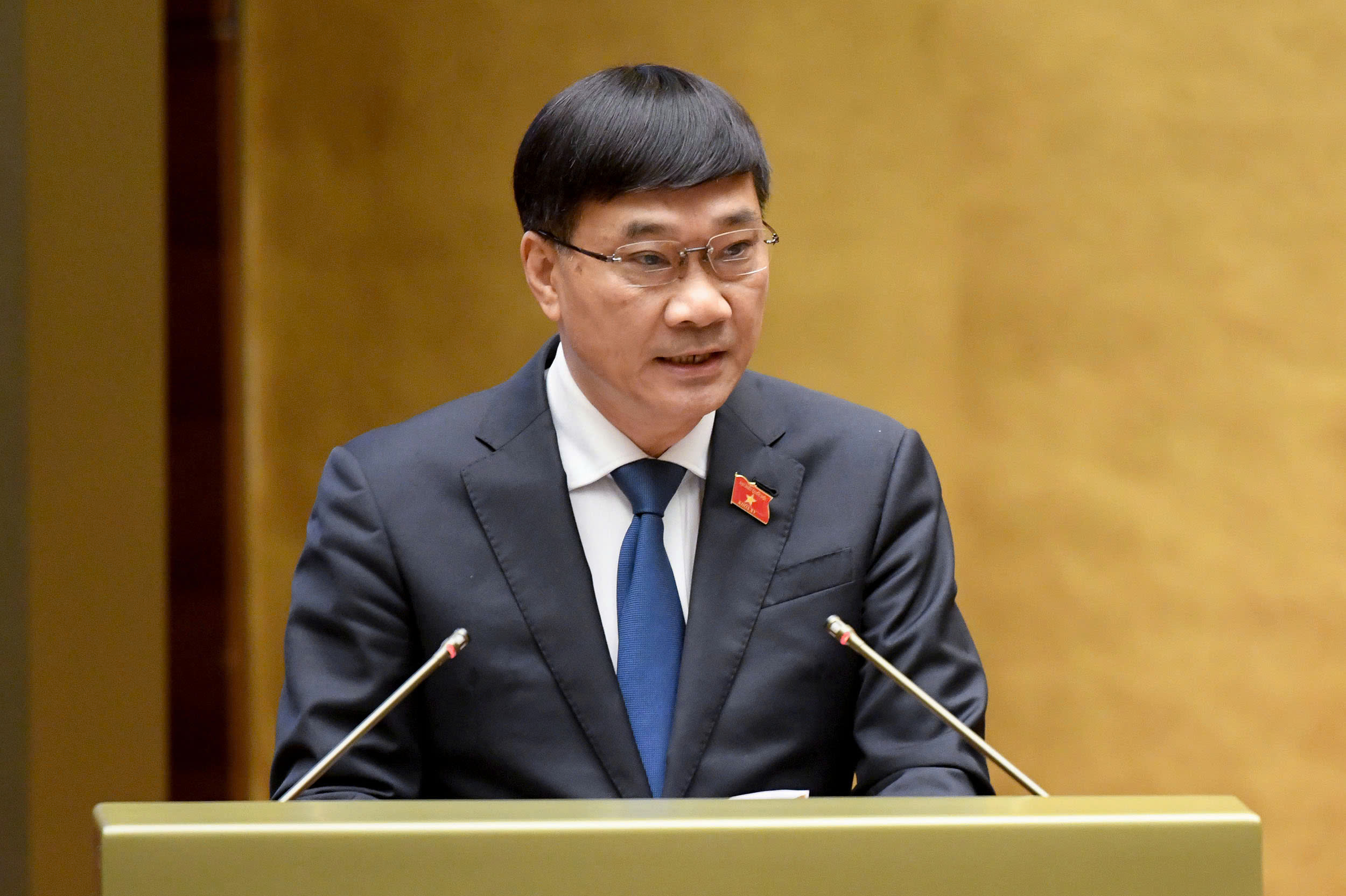 Chủ nhiệm Ủy ban Kinh tế Vũ Hồng Thanh b&aacute;o c&aacute;o thẩm tra.