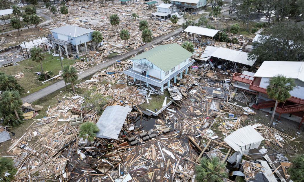 Một khu vực của bang Florida, Mỹ tan hoang sau khi bão Helene đi qua hồi cuối tháng 9 - Ảnh: Reuters.