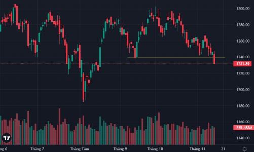 Giảm mạnh nhất 15 tuần, VN-Index rơi sát 1230 điểm, khối ngoại xả ròng hơn 940 tỷ