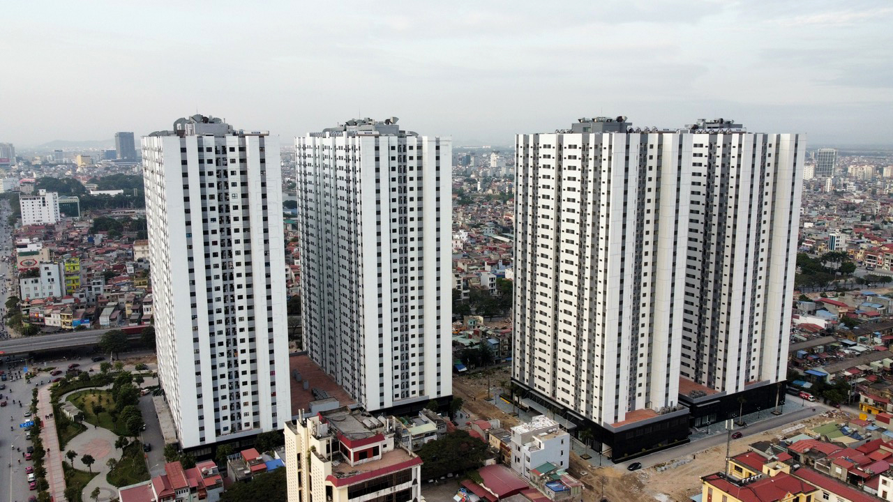 Các toà chung cư mới thuộc tài sản công HH1-HH2-HH3-HH4 Đổng Quốc Bình được xây dựng theo hình thức BT.