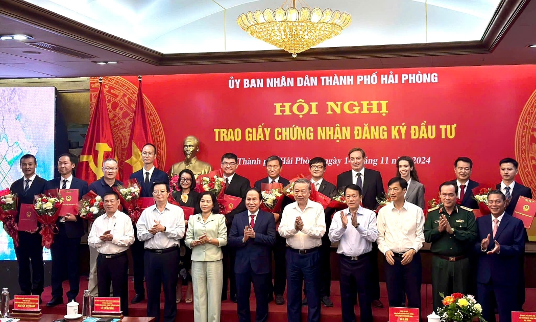 Tổng bí thư Tô Lâm tham dự lễ trao giấy chứng nhận đầu tư tại Hải Phòng