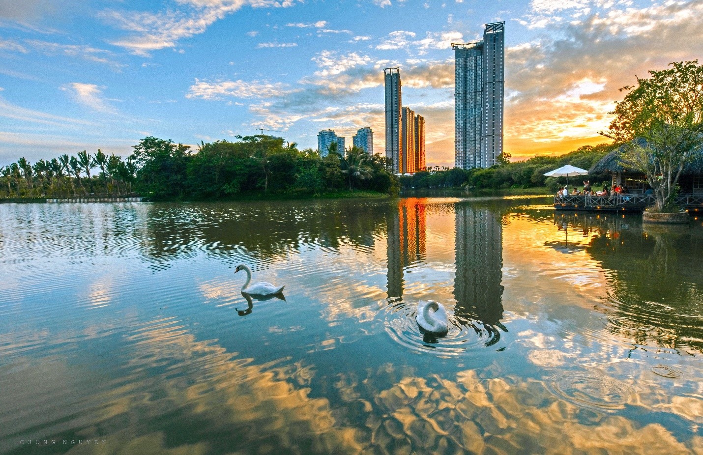 Một góc khu đô thị Ecopark vào mùa thu.