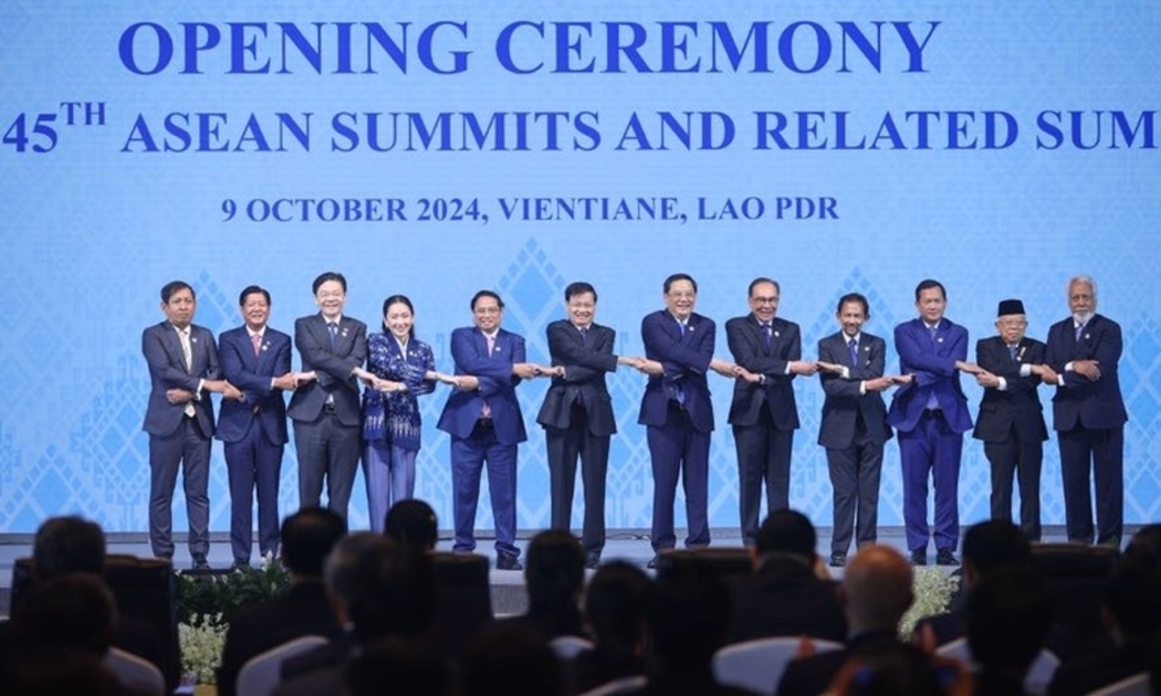 Lãnh đạo các thành viên ASEAN, Timor-Leste tại phiên khai mạc Hội nghị.