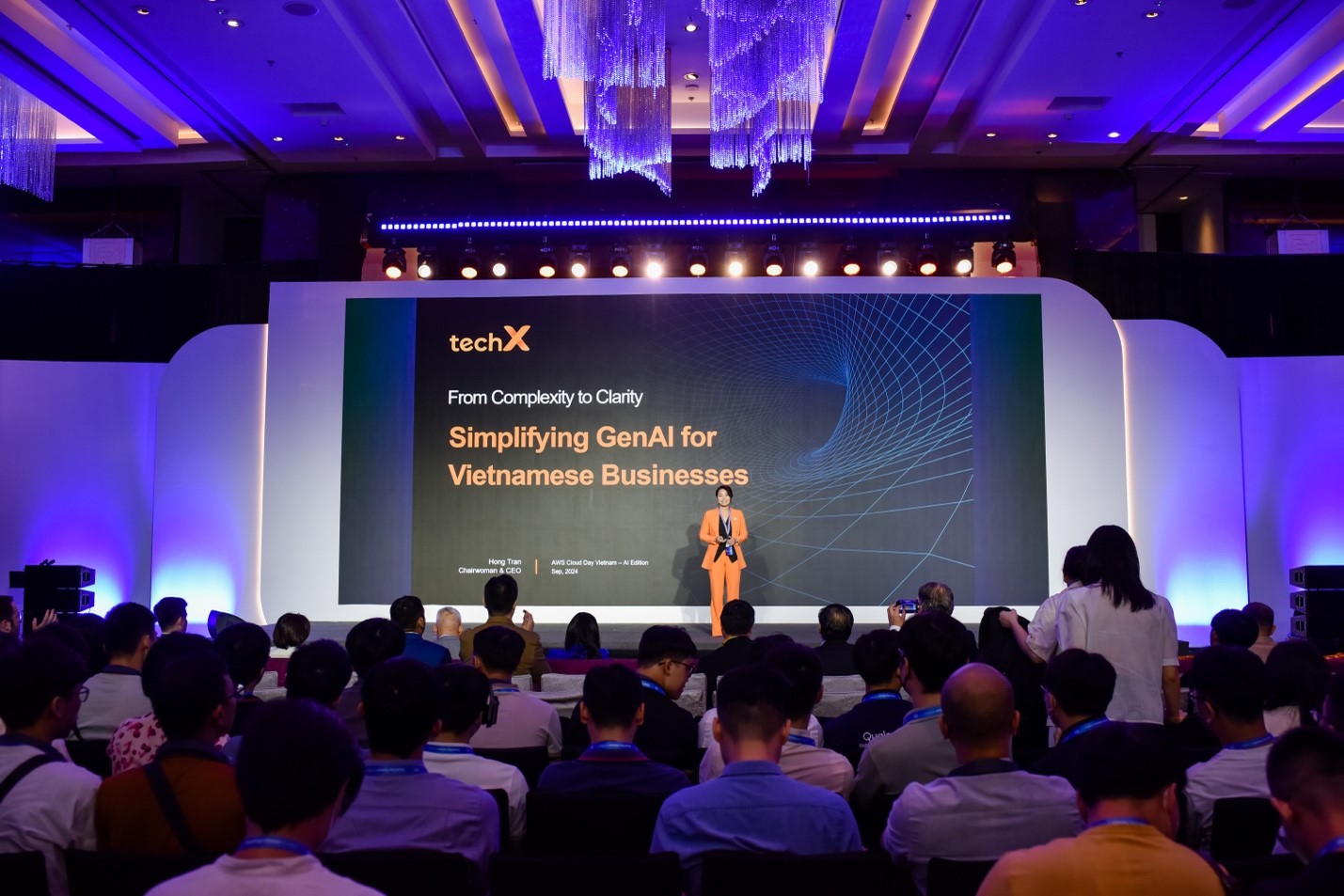 Bà Trần Thị Phương Hồng tại sự kiện Cloud Day 2024 tổ chức tại Hà Nội.
