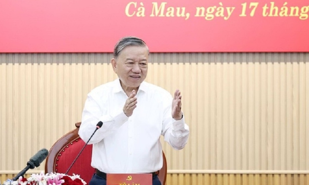 Tổng Bí thư Tô Lâm: “Cà Mau là một trong những tỉnh có nhiều tiềm năng, lợi thế, do đó cần phát huy tinh thần địa phương quyết, địa phương làm, không trông chờ, ỷ lại