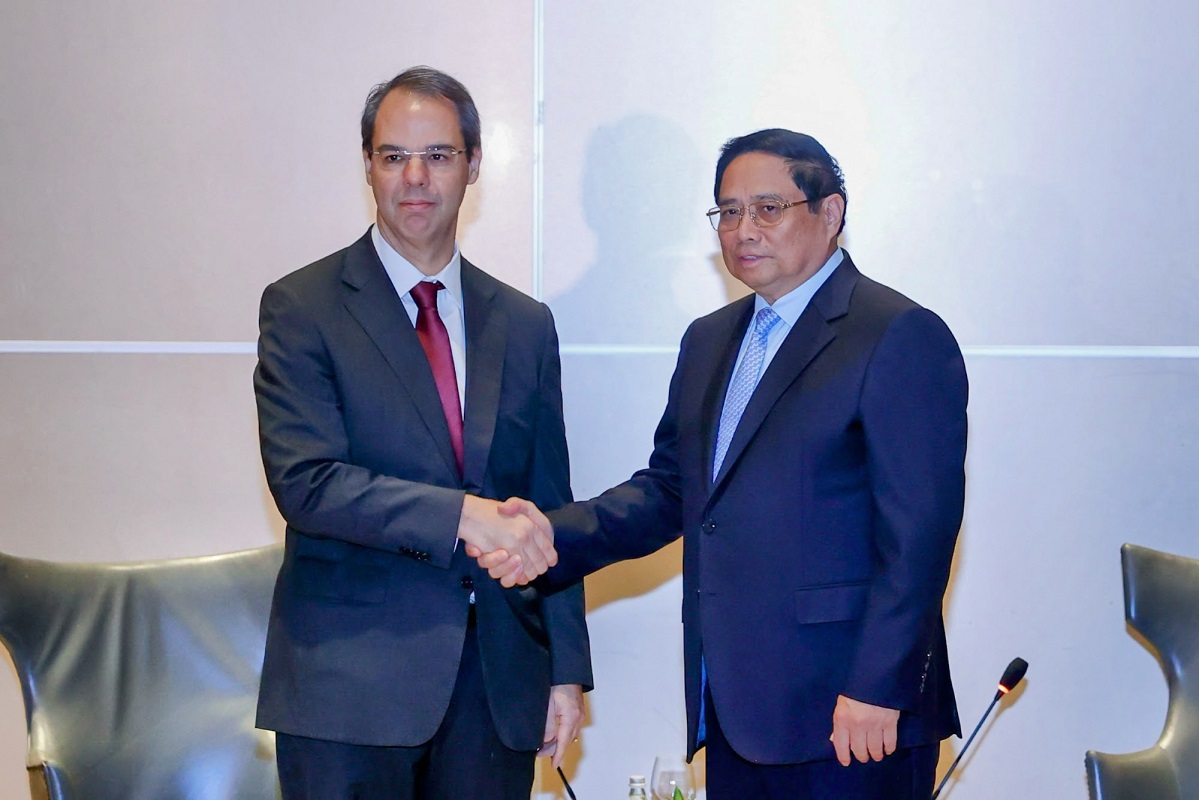 Thủ tướng Phạm Minh Chính tiếp ông José Serrador, Phó Chủ tịch toàn cầu tập đoàn hàng không và công nghiệp vũ trụ Embraer. Ảnh: VGP.