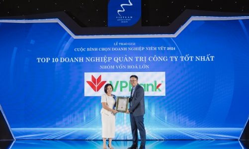 Top 10 Doanh nghiệp Quản trị công ty tốt nhất - Nhóm vốn hóa lớn năm 2024 gọi tên VPBank 