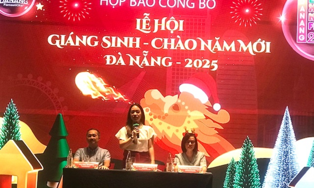 Ban Tổ chức thông tin tại họp báo Lễ hội Giáng sinh – Chào năm mới Đà Nẵng 2025. Ảnh Ngô Anh Văn