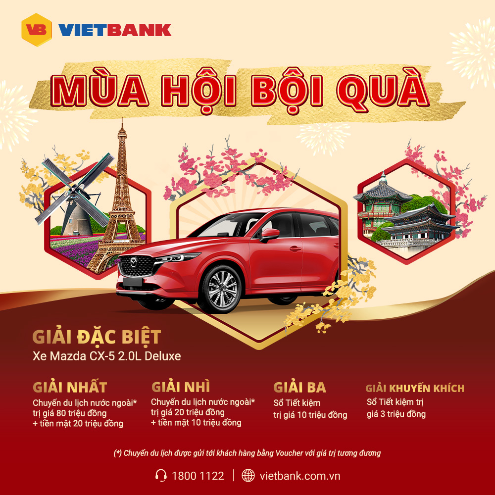 Nhiều quà tặng với tổng giá trị hơn 3 tỷ đồng dành cho khách hàng Vietbank - Ảnh 1