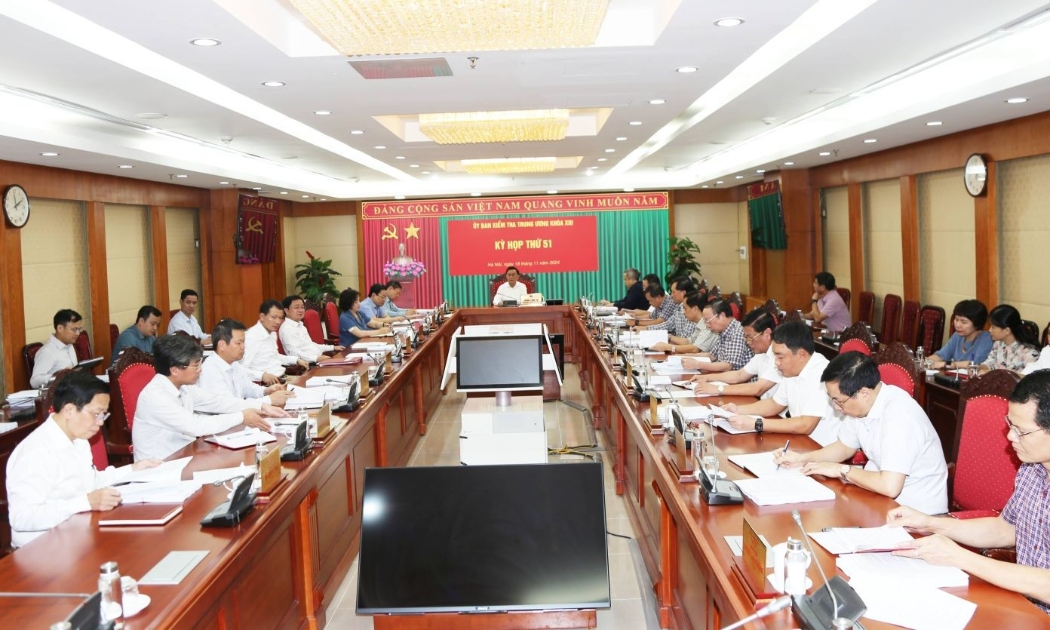 Hình ảnh tại Kỳ họp thứ 51 của Ủy ban Kiểm tra Trung ương. Ảnh: Báo điện tử Đảng cộng sản.