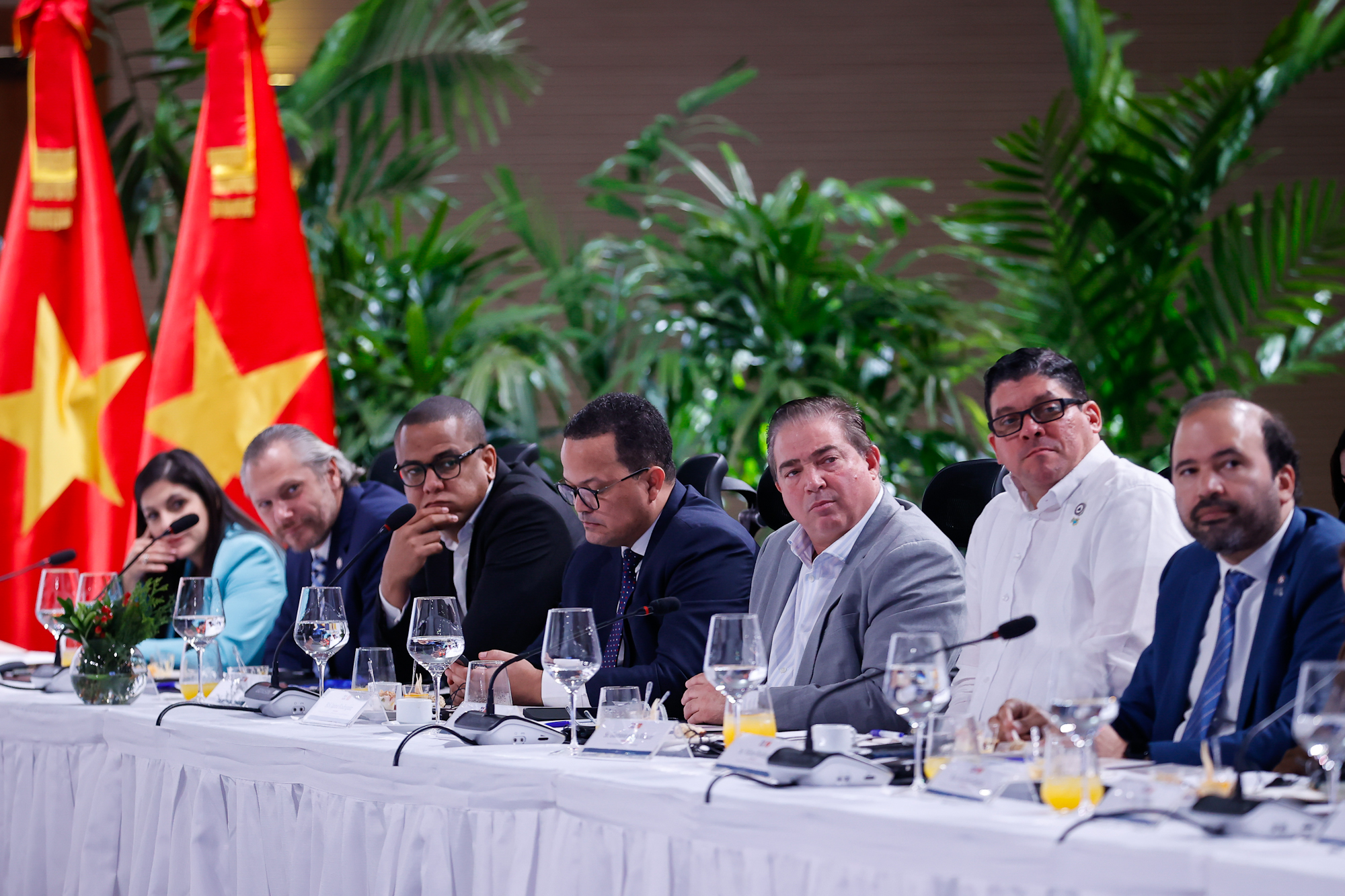 Các ý kiến phía Dominica đánh giá cao thành tựu và vị thế của Việt Nam trong việc làm cầu nối với khu vực Đông Nam Á và châu Á - Ảnh: VGP