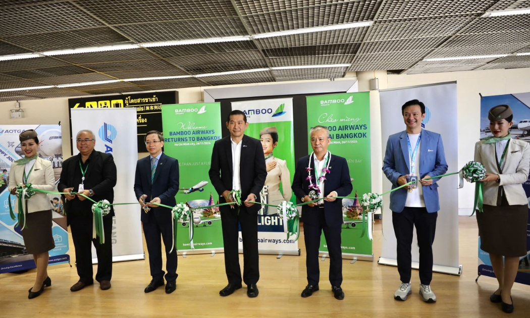Lễ cắt băng khai trương đường bay TP.HCM - Bangkok của Bamboo Airways.