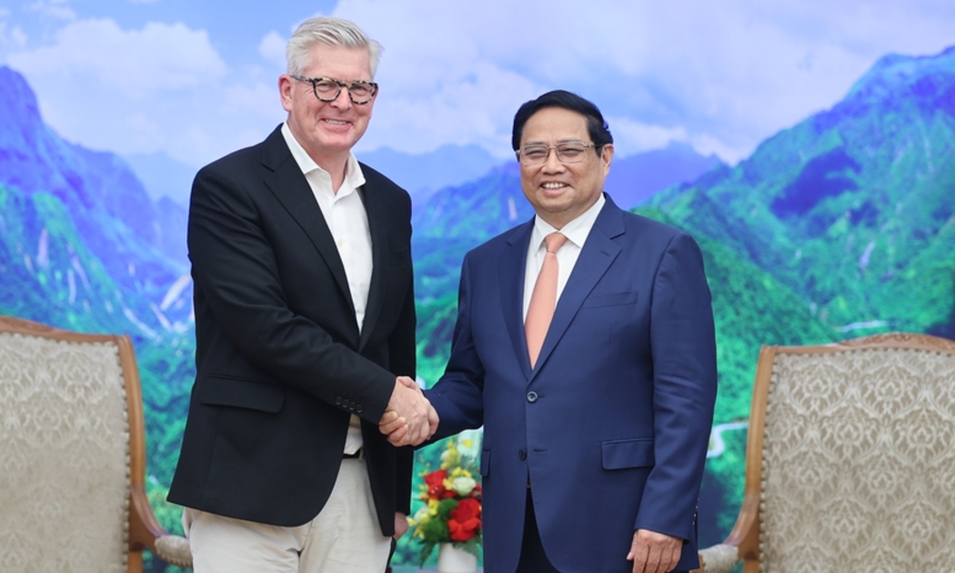 Thủ tướng Phạm Minh Chính và ông Borje Ekholm, Chủ tịch, Tổng Giám đốc Tập đoàn Ericsson.