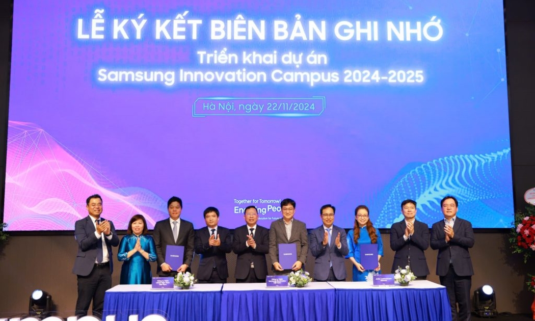Lễ ký kết biên bản ghi nhớ MOU giữa các đơn vị triển khai dự án Samsung Innovation Campus 2024 – 2025