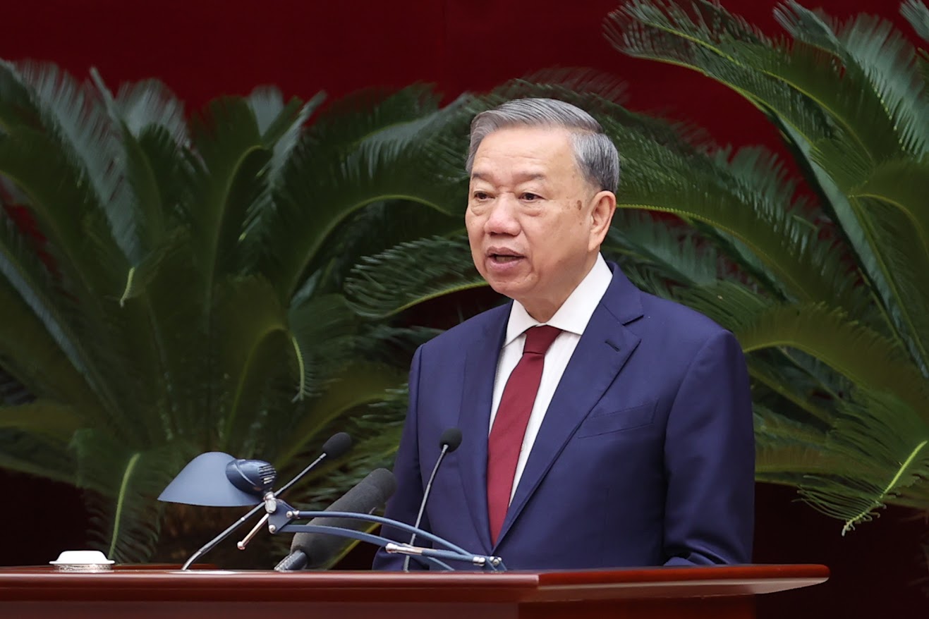 Tổng Bí thư Tô Lâm phát biểu bế mạc hội nghị - Ảnh: VGP