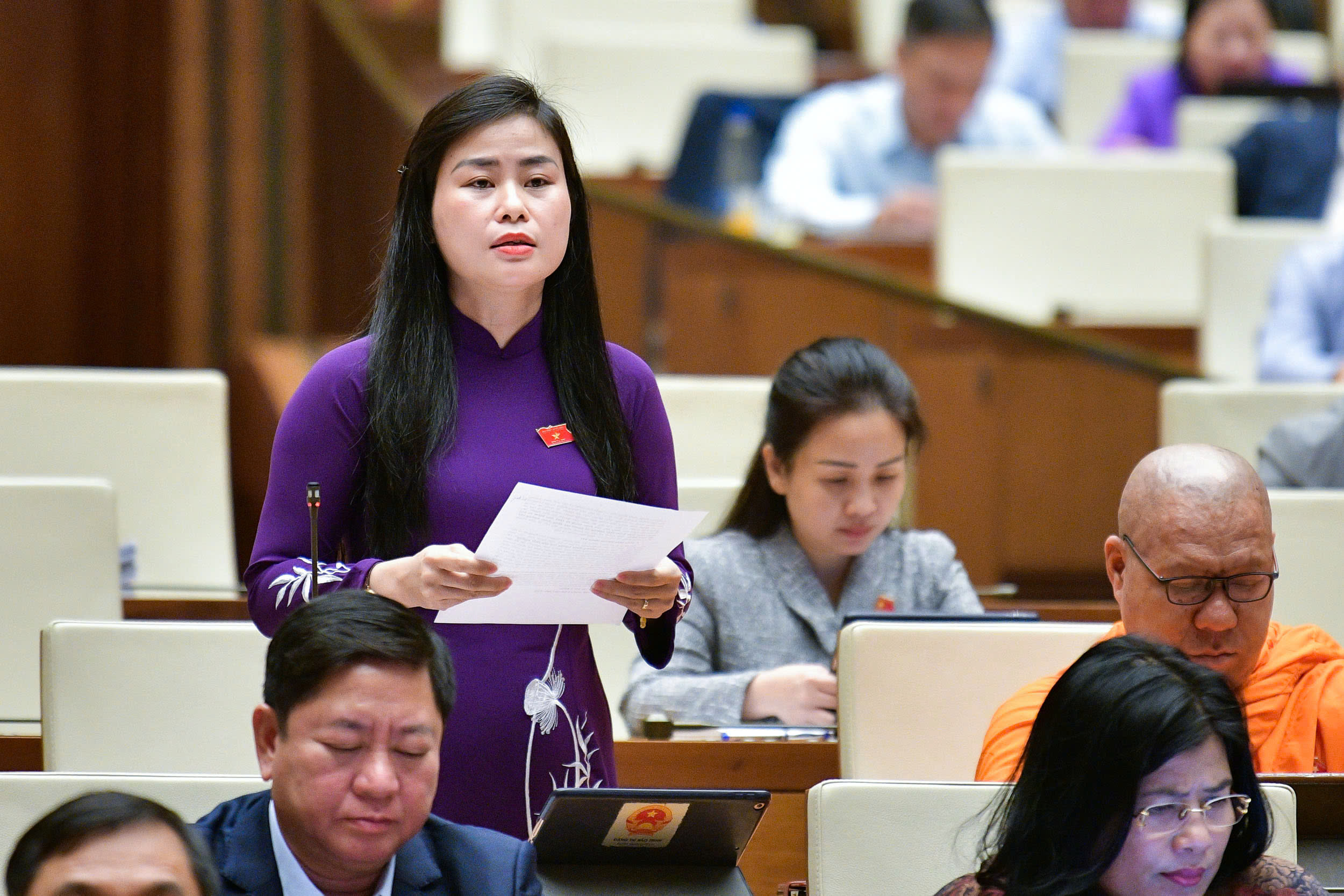 Đại biểu Đặng Thị Bảo Trinh, đo&agrave;n tỉnh Quảng Nam. Ảnh: Quochoi.vn.