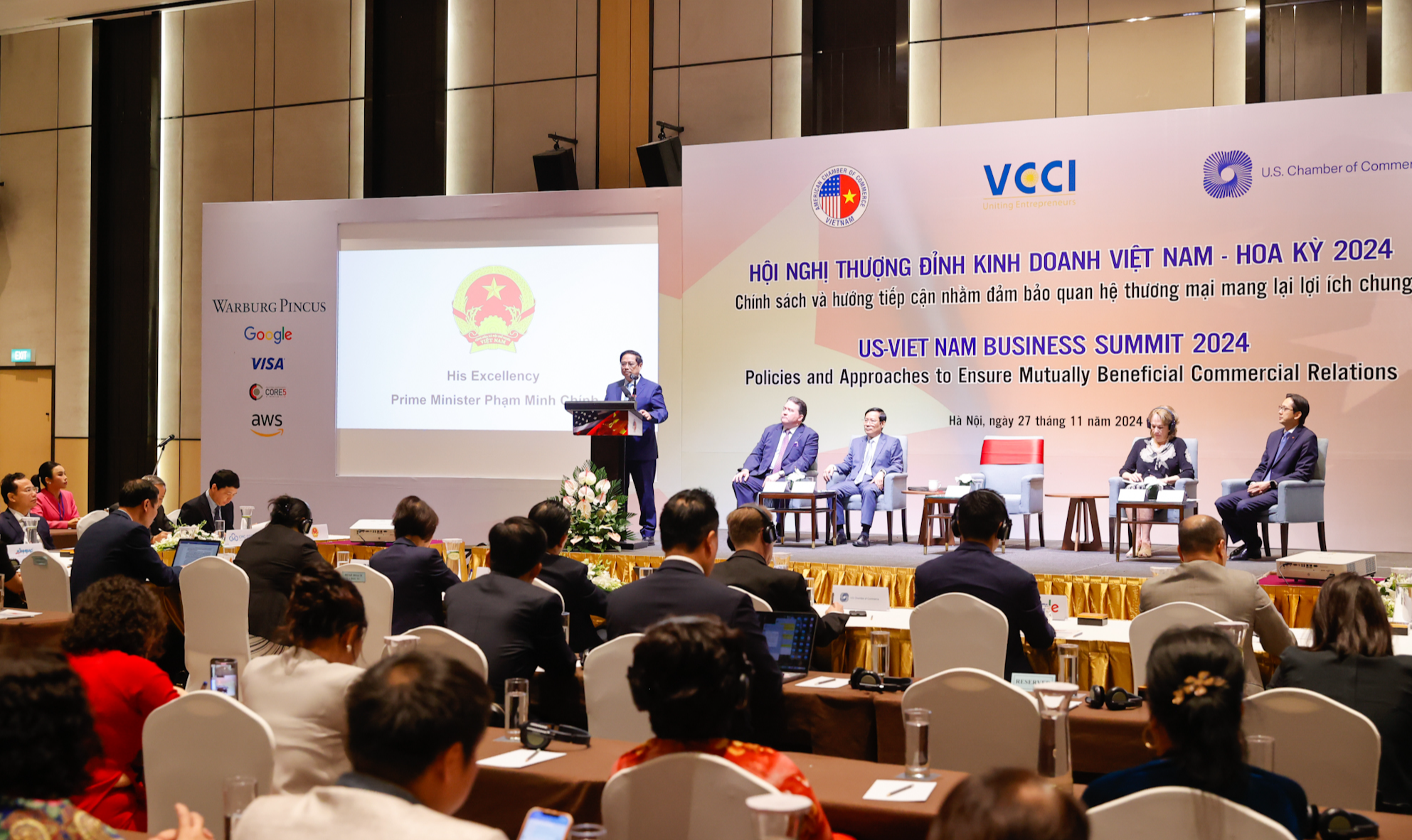 Thủ tướng Phạm Minh Ch&iacute;nh ph&aacute;t biểu tại hội nghị. Ảnh: VGP.