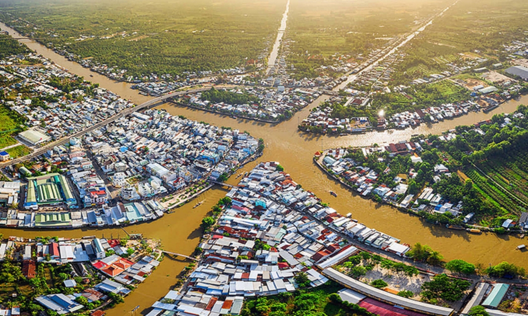 Khu vực ngã 7 sông Hậu thuộc TP. Ngã Bảy, tỉnh Hậu Giang.