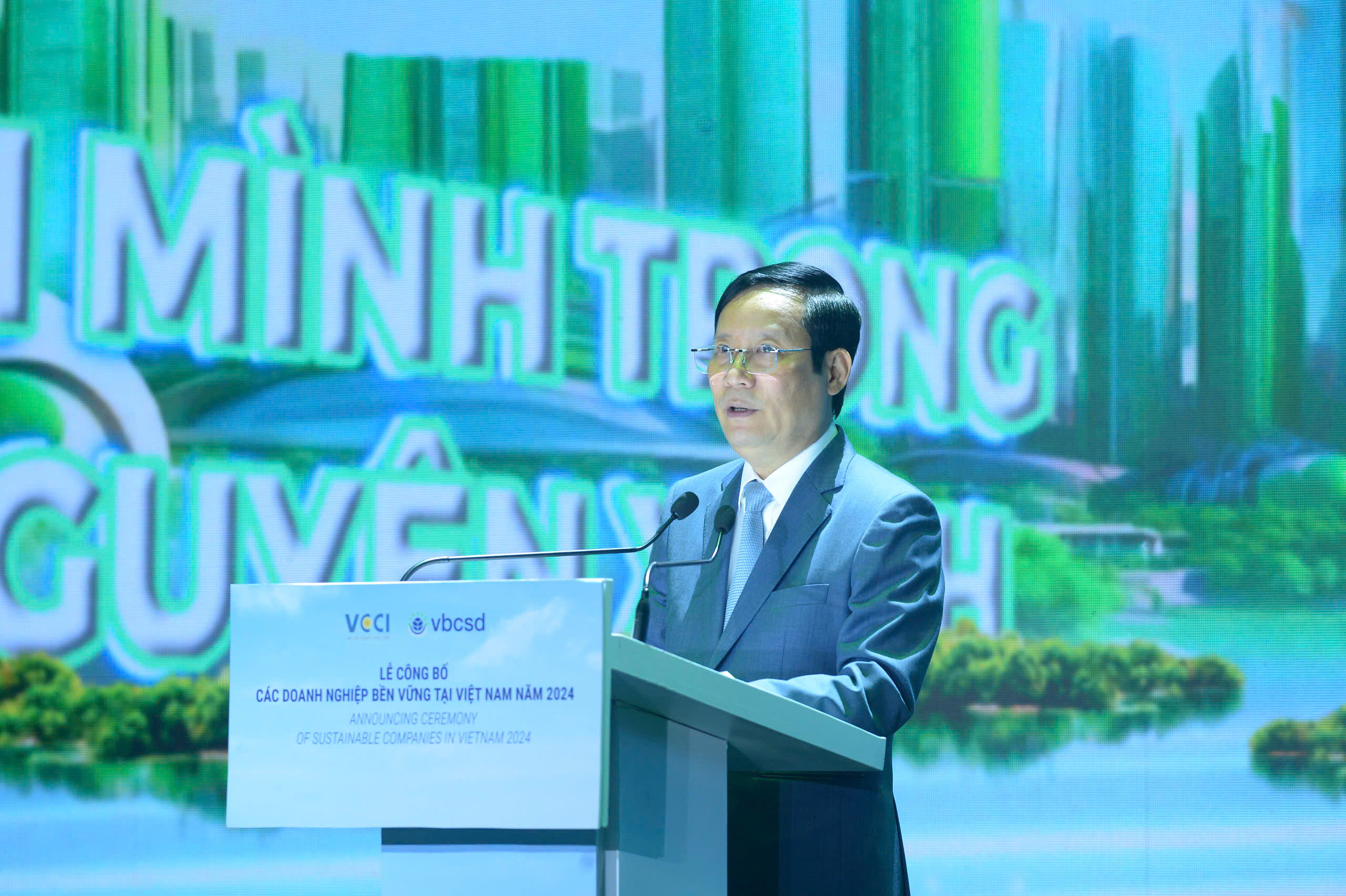 Ông Phạm Tấn Công, Chủ tịch VCCI phát biểu tại buổi lễ.